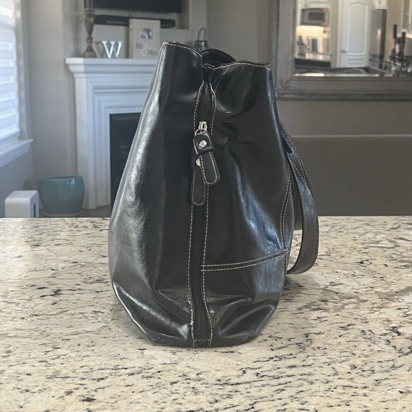 Franklin Covey Black Laptop Briefcase Triple Gusset Bag Tote+ Wallet Organizer - Picture 4 of 16